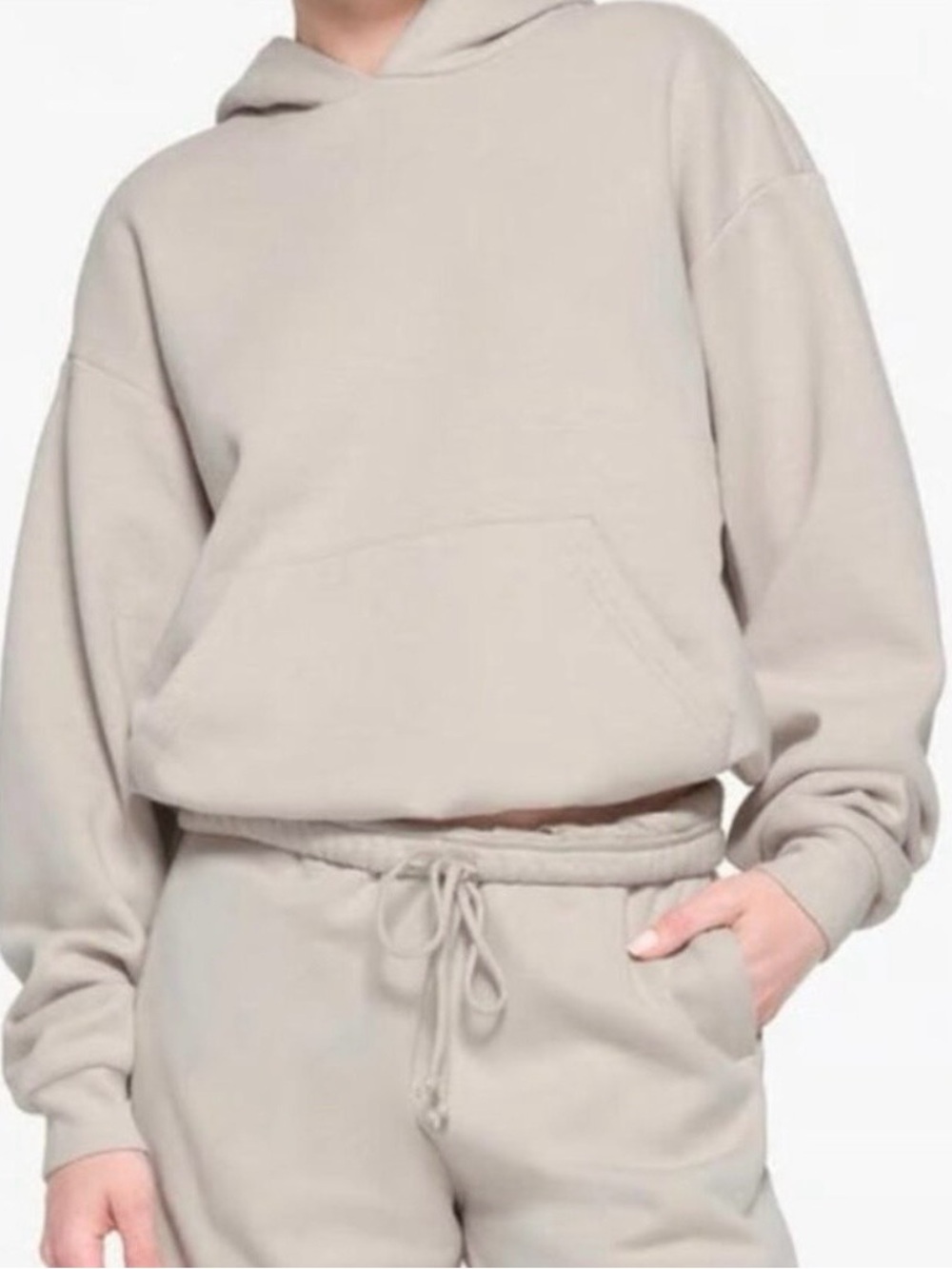 Skims Beige Cozy Sweatpants & Hoodie Set